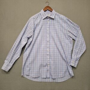 Charles Tyrwhitt Men's Blue Striped Slim Fit Long Sleeve Dress Shirt Size‎ 18/37
